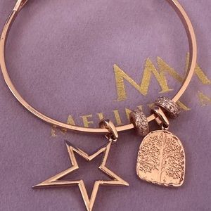 Melinda Maria Rose Gold Charm Bracelet with dust bag and box